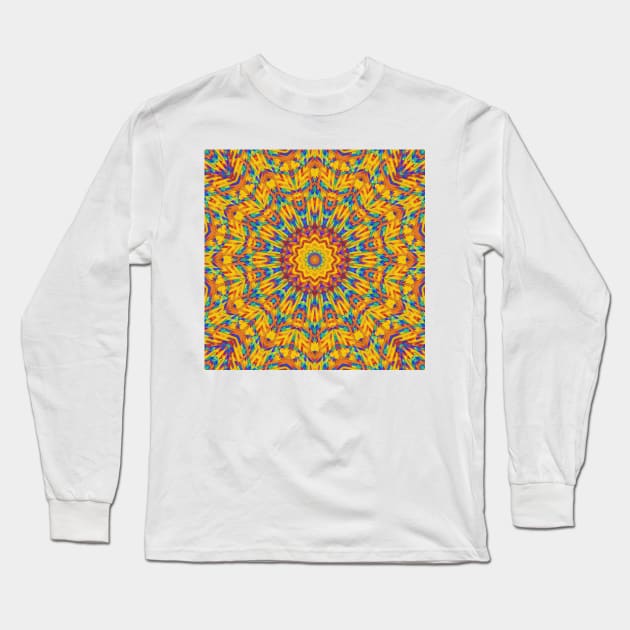 Vivid Colored Mandala Long Sleeve T-Shirt by lyle58